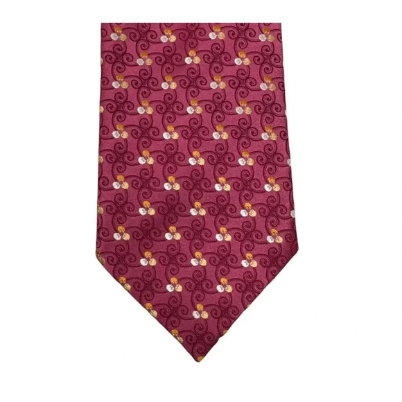 Ermenegilda Zegna brick red silk mens neck tie made in Italy - Picture 1 of 6